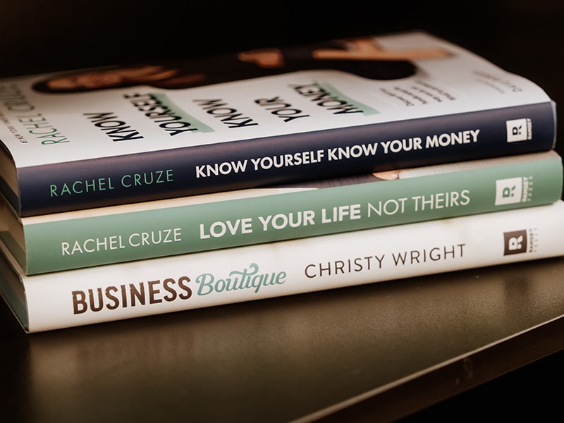 stack of rachel cruze books